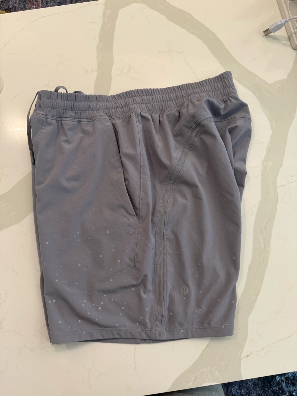 lululemon pace breaker men Shorts, linerless, gray reflective, 7”, medium, rare